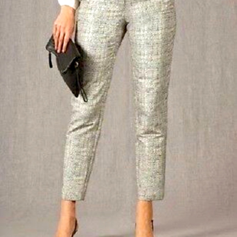 Boden Metallic Ankle-Length Trousers